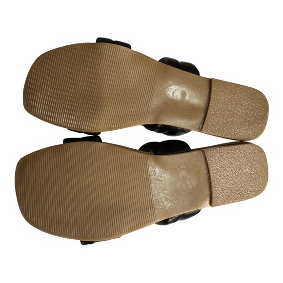 STEVE Madden Wizen Dual Textured Black and Tan Leather Sandals Size 7 - Picture 6 of 6